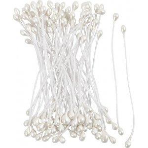 Pistil pour Fleurs - Blanc - nacre - 100 pcs