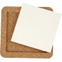 Sous-verres avec cadres en lige - blanc - 2 pcs