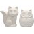 Animal salvateur - blanc - hibou et renard - 2 pcs