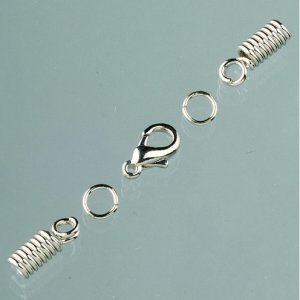 Dispositifs de verrouillage pour lanires de cuir  2 mm - argent (montage  ressort)