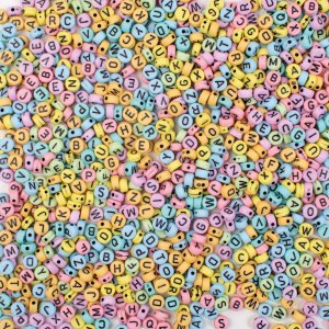 Perles lettres pastel 6,5 x - 6,5 mm - 750 pcs