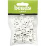 Perles lettres - blanches - 8x8 mm - 96 pcs