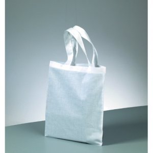 Sac de transport coton 28 x 24 cm - anse courte blanc