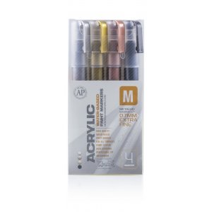 Ensemble de marqueurs acryliques Montana - 0,7 mm, 4 stylos - Mtallis