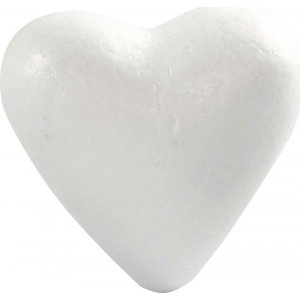 Coeurs en polystyrne - blanc - H11 cm - 25 pcs