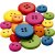 Boutons en bois - 12-20 mm - couleurs mlanges - 360 pcs