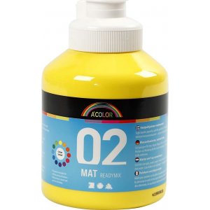 Peinture scolaire - Acrylique - jaune primaire - mate - 500 ml