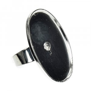 Bague pour mosaque 22 x 32 mm - ovale argente