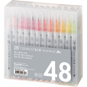 Stylos pinceaux ZIG Clean Color Real Brush - 48 stylos