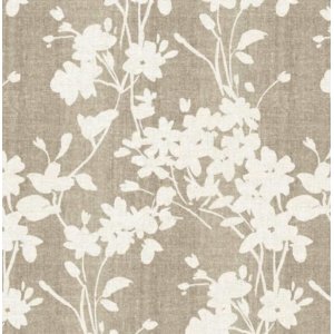 Toile cire - Sable fleuri blanc