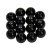 Perles en bois 14 mm - noires 18 pcs. diamtre du trou 3,0 mm