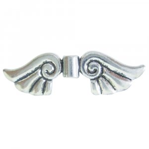 Perles ailes Swirl - argent