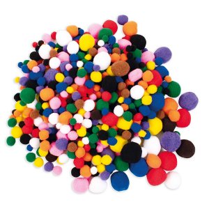 Pompons 525 pcs mlangs