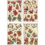 Motif 3D - Pre Nol et toiles de Nol - 4 feuilles