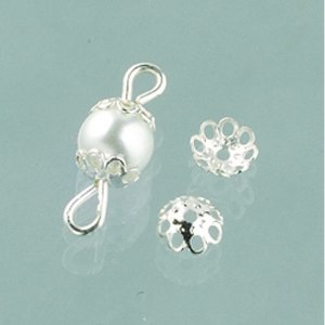 Attaches perles  6 mm - argentes 30 pcs.