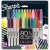 Ensemble de stylos fibre Sharpie - Marqueurs permanents Glam des annes 80 - Paquet de 24 couleurs non tries