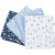 Tissu patchwork - bleu - 4 pcs