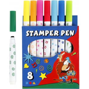 Encre pour tampon - couleurs mlanges - 8 pcs