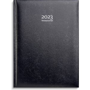 Journal hebdomadaire 2023 Cuir artificiel - Bleu fonc