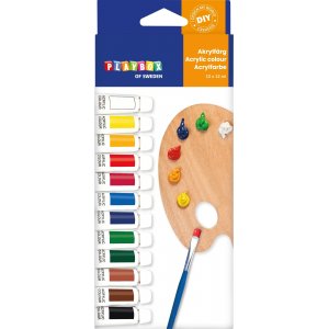 Set de peinture acrylique diffrentes couleurs - 12 x 12 ml