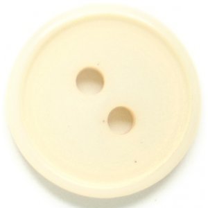 Bouton Rond 2 trous 15 mm 6pcs - Beige