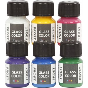 Colorant verre givr - couleurs mlanges - 6 x 30 ml