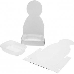 Botes de chambre de bb en forme de figurine - blanches - 6 pcs