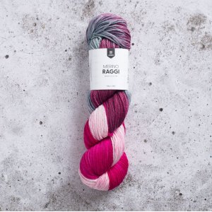 Mrinos raggi 100g - Rouge cerise & rose tendre