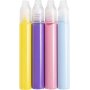 Stylos lumineux - Bleu clair, rose clair, violet, jaune - 4 x 30 ml