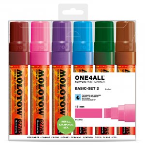 Marqueurs acryliques One4All 15mm 6 Pens - Basic II