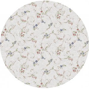 Boucle ronde en toile cire PVC - Bleu/Rouge