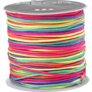 Cordon  nouer multicolore - couleurs fluo - 28 m