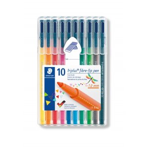 Stylos  pointe fibre Triplus Color en tui 1mm - 10 stylos