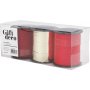 Cordon cadeau - or - rouge - rouge - 3 x 15 m