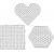 Assiettes perles - transparentes - coeurs - hexagone - carrs - JUMBO - 6 pcs