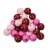 Perles rondes en bois de couleurs mlanges 10mm 25g - Rose mlang