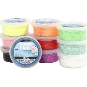 Foam Clay - couleurs mlanges - paillettes - 10 x 35 g