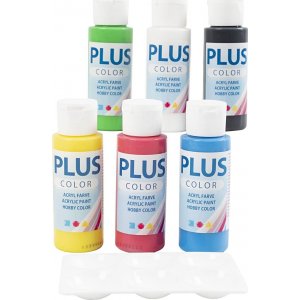 Peinture Plus Color Hobby - couleurs primaires - 6 x 60 ml