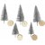 Mini arbres - argent - 5 pcs