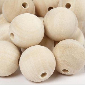 Perles en bois - 30 mm - 50 pcs