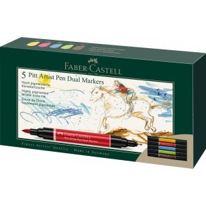 Stylo  dessin - Faber-Castell - Pitt Artist Dual Marker - 5 pcs