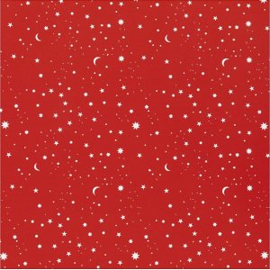 Papier cadeau - rouge fonc - toiles et lunes - 100 m