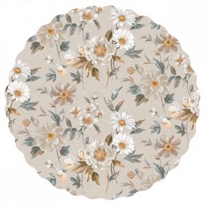 Bche PVC Ronde Fleur - Beige