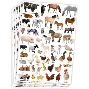 Autocollants animaux de la ferme - 300 pcs