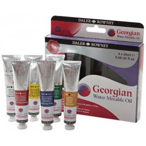 Kit de dmarrage pour peinture  l'huile  l'eau 20 ml - 6 couleurs