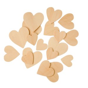 Coeurs en bois 100 pcs