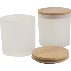 Bocaux en verre avec couvercles en bois - 12 pcs