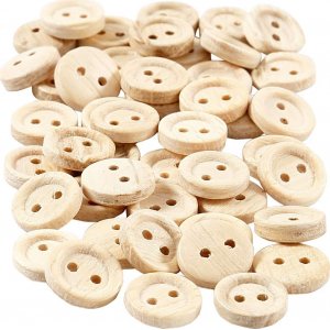 Boutons en bois 11 mm - 50 pcs