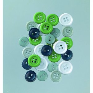 Boutons 10 - 15 mm - mlange vert 40 g vert