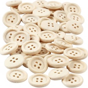 Boutons en bois 15 mm - 50 pcs